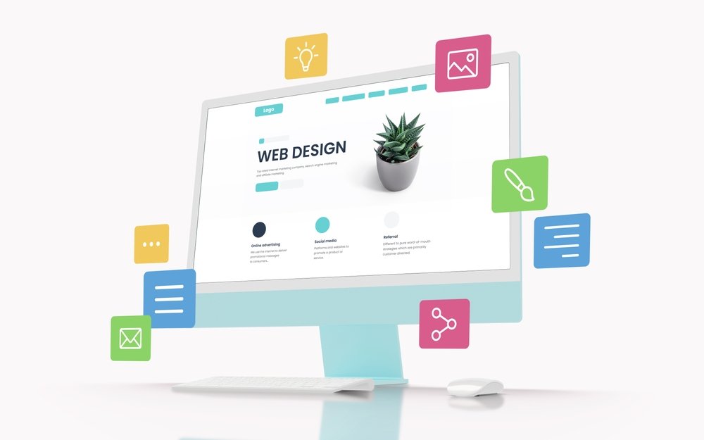 Modern,Computer,Display,With,A,Web,Design,Page,On,The